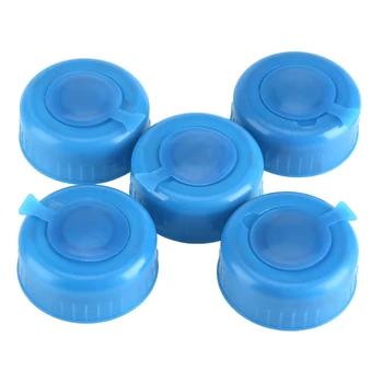 

5Pcs Blue Gallon Drinking Water Bottle Bucket Screw On Cap Replacement Anti Splash Lids Reusable Caps Tops Thread