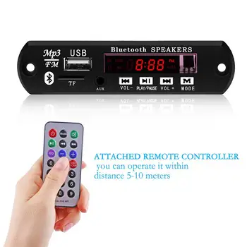 

Bluetooth FM Transmitter Wireless Car Kit LED Display Screen MP3 WMA Decoder Board Audio Module USB TF Radio Remote Controller