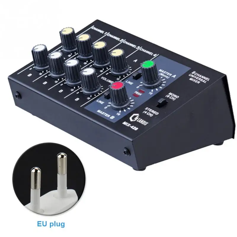 Microphone Mixer Universal Digital Karaoke Stereo double 4 channel