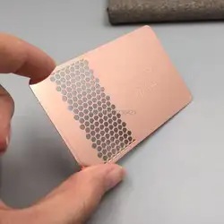 Высококлассная заводская цена Красивая металлическая визитная карточка из розового золота