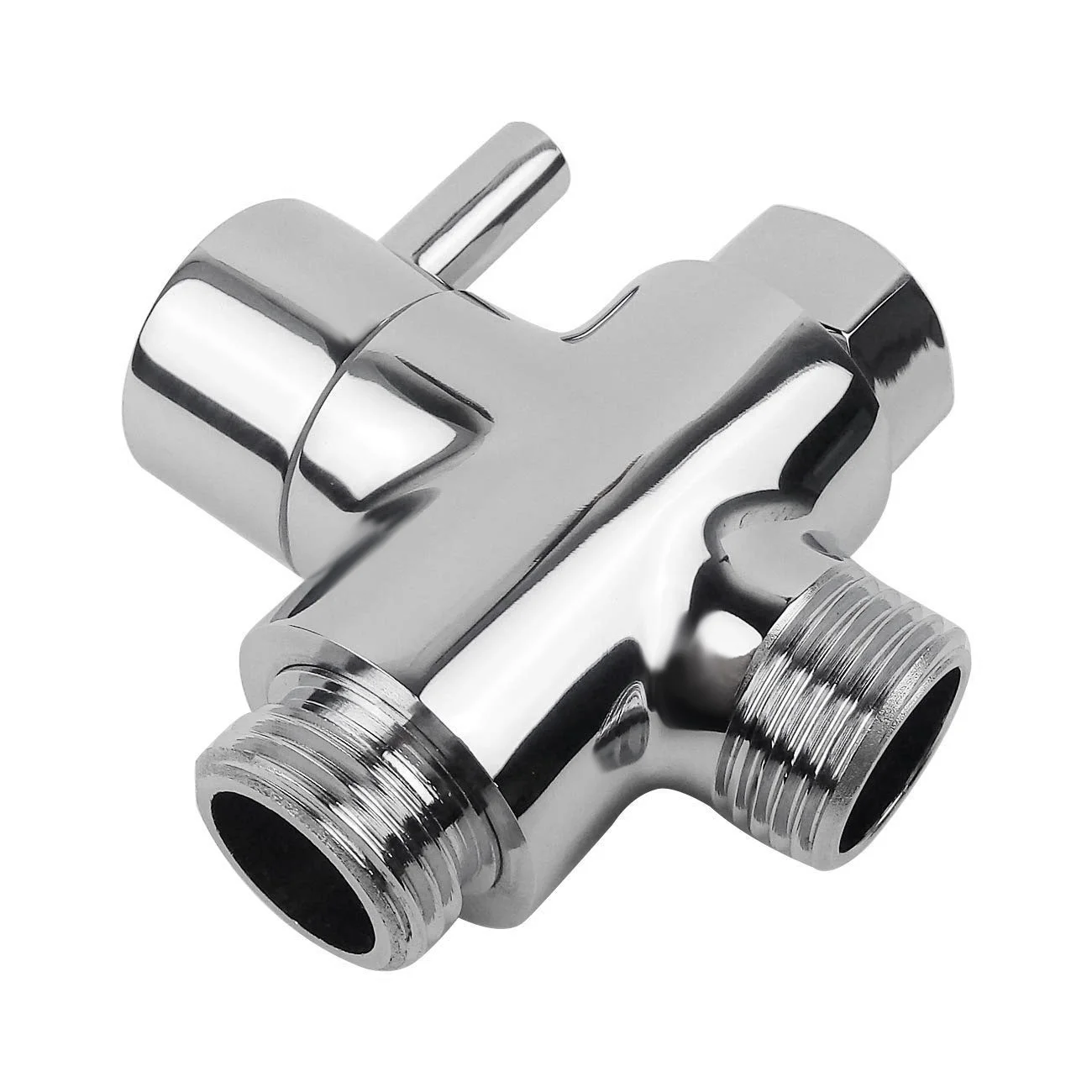 Solid diverter Three Head Function diverter valve 3 Way Tee Connector 1/2 inch IPS shower system spare part copper chrome