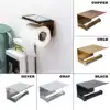 Bathroom Toilet Towel Paper Holder Phone Holder Wall Mount WC Rolhouder Paper Holder With Shelf Towel Rack Tissue Boxes Black ► Photo 1/6