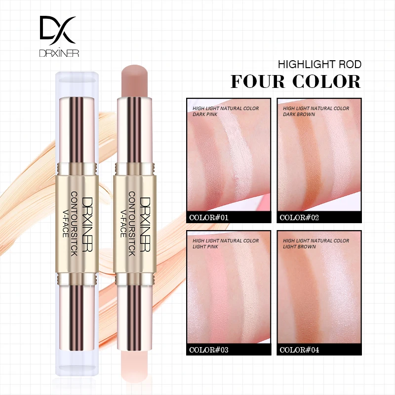 

Double Head 3D Bronzer Highlighter Stick Face Makeup Concealer Pen Foundation Stick Cream Texture Contour Pencil