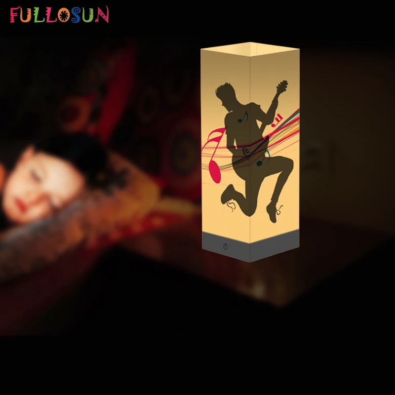 

Guitar Boy Shadow Lamp Warm Color Bedside Lamp Kids Baby LED Night Light for Friends Birthday Gift
