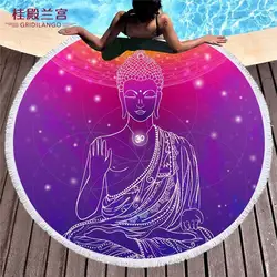 GRIDILANGO статуя Будды узор Круглый пляж полотенце для взрослых быстро впитываемый одежда заплыва путешествия уличный Коврик для йоги для