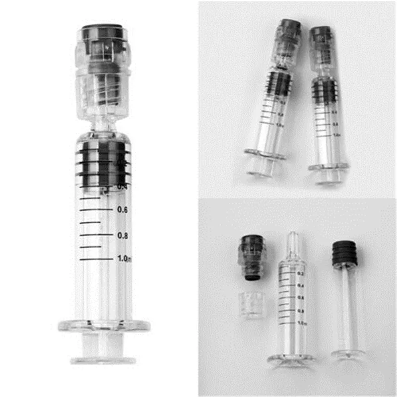 

1ml Glass Syringe Luer Lock Head Reusable Glass Injector Syringe useful portable Kitchen tools