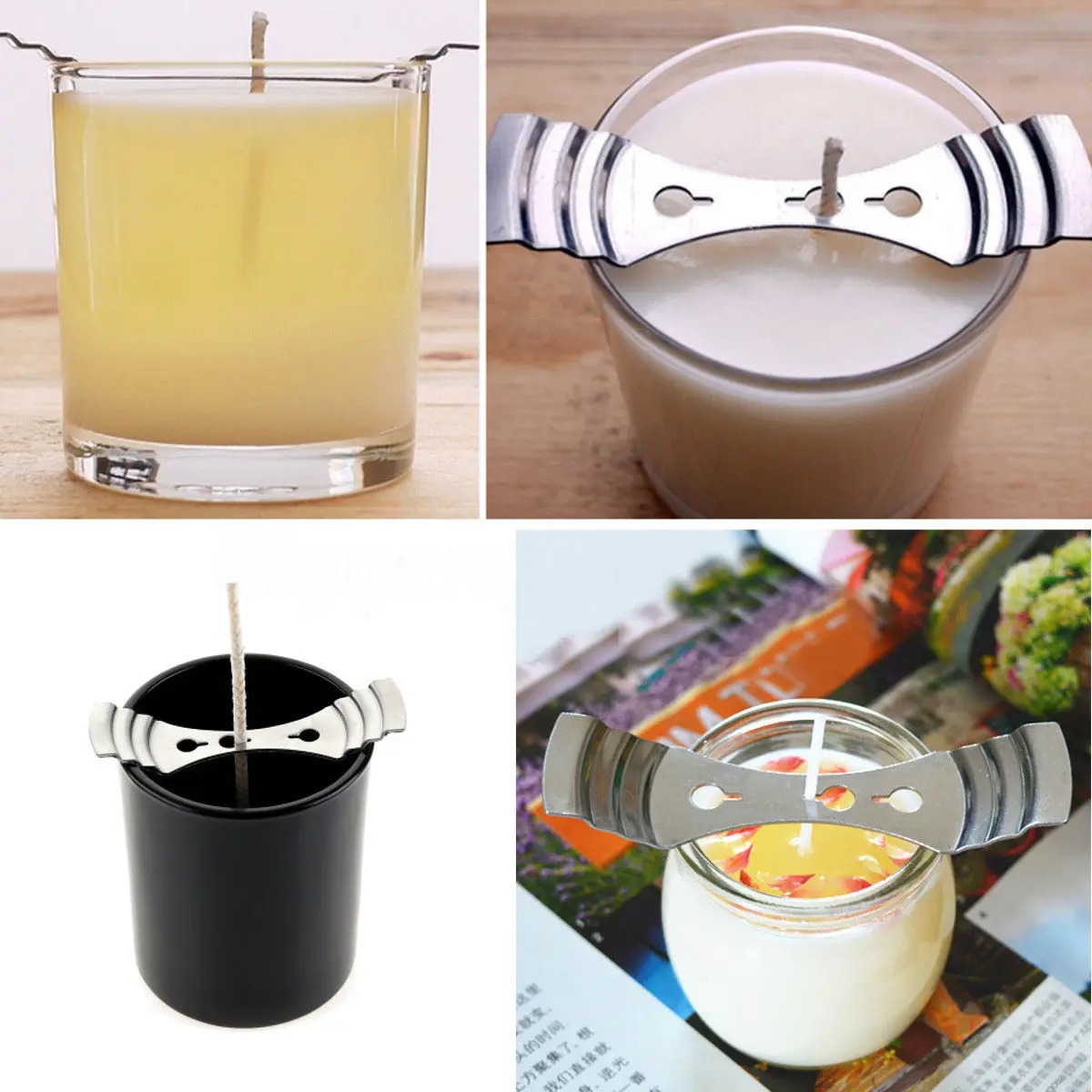 

1pcs Metal Candle Wicks Holder Centering Device Holder Tabs For Candle Making Three-hole candle holder DIY Handmade Accessories