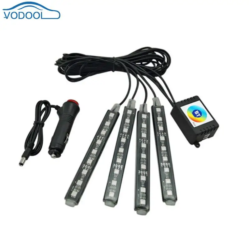 

DC 12V RGB LED Flexible Light Strip Bluetooth APP Control IP65 Waterproof Car Interior Footwell Atmosphere Decorative Lamp