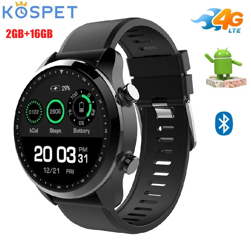 

Kospet Brave 4G Smart Watch Phone IP68 Waterproof 1.3 inch Android 6.0 MTK6737 1.2GHz 2GB RAM 16GB ROM Smartwatch 620mAh GPS