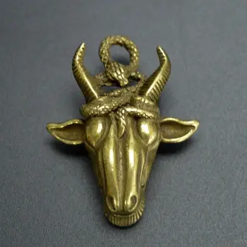 

Chinese old collection handwork bronze Tibetan antelope statue Pendant