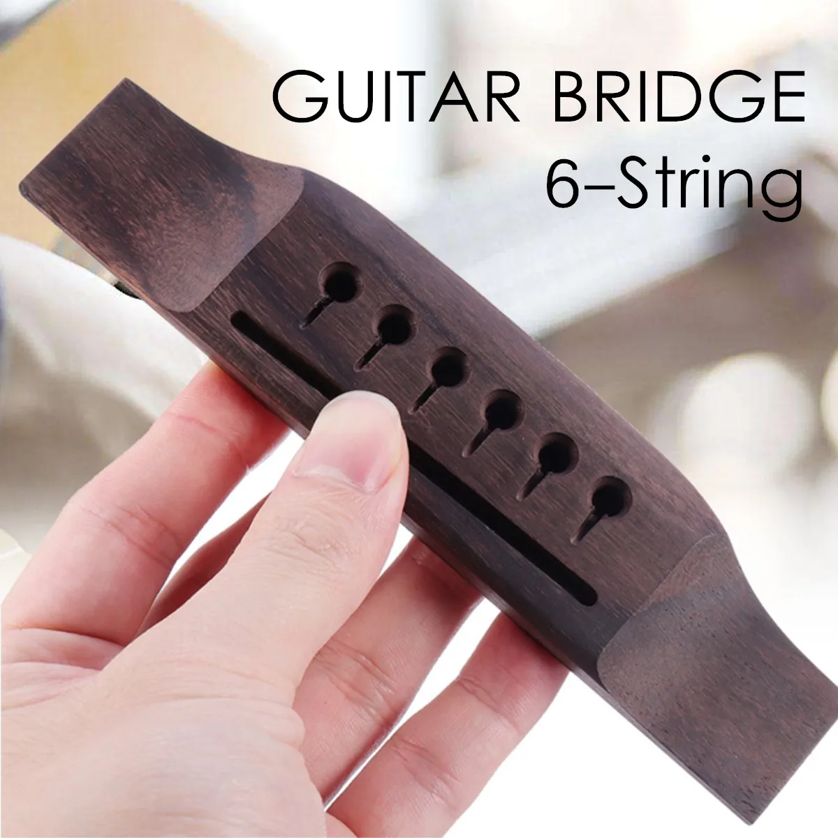 1Pcs Rosewood Guitar Bridge Parts 6 String Acoustic Musical Stringed