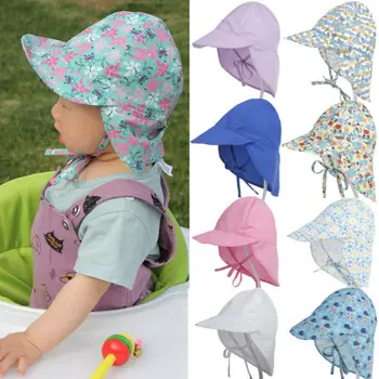 

7 Colors UPF50+ UV Protection Cotton Bucket Hat Summer Newborn Unisex Baby Kids Sun Cap