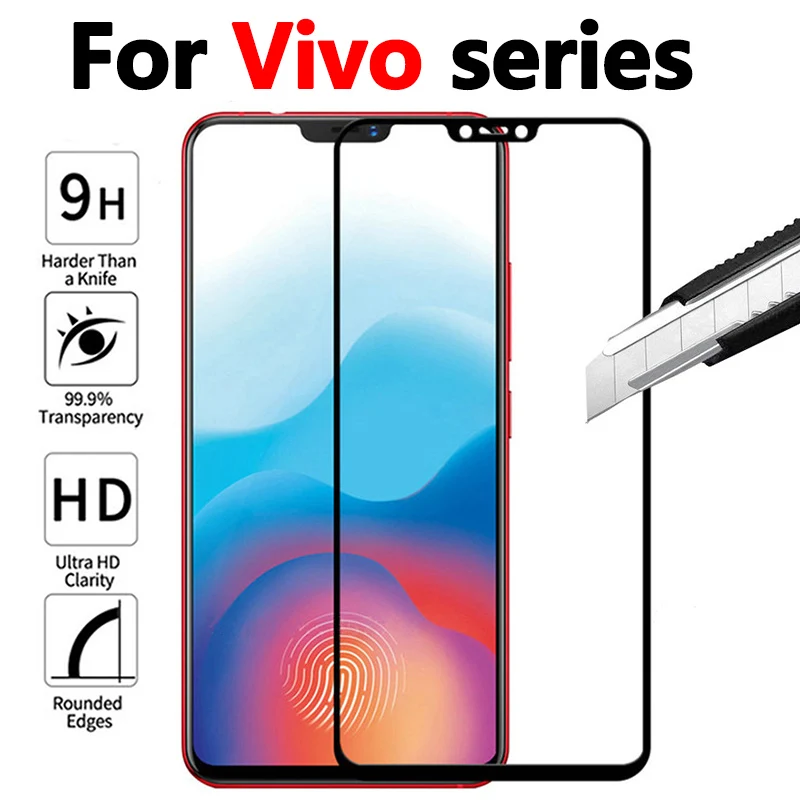 Закаленное стекло с полным покрытием для Vivo V9 y81 протектор экрана vivi viva Y 81 V 9
