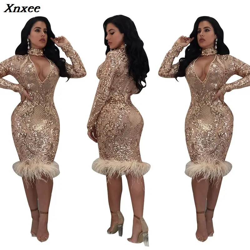 

Xnxee 2019 Vestidos New Sexy Sheath Solid Full Lace Dress Winter Women Dresses Fashion Slim Party Dress S-XL