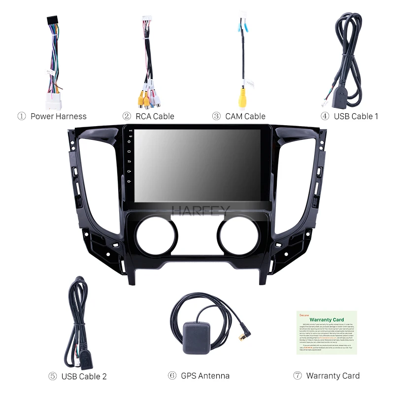 Sale Harfey Android 8.1 Car Radio 9 inch for Mitsubishi TRITON (MT) 2015 Manual air conditioner GPS Navigation System HD Touchscreen 3