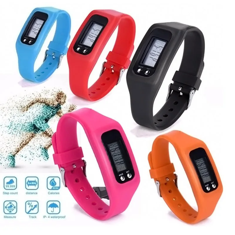 

Digital LCD Pedometer Run Step Walking Distance Calorie Counter 12 / 24 hours time display Sport Watch Bracelet 2019 New