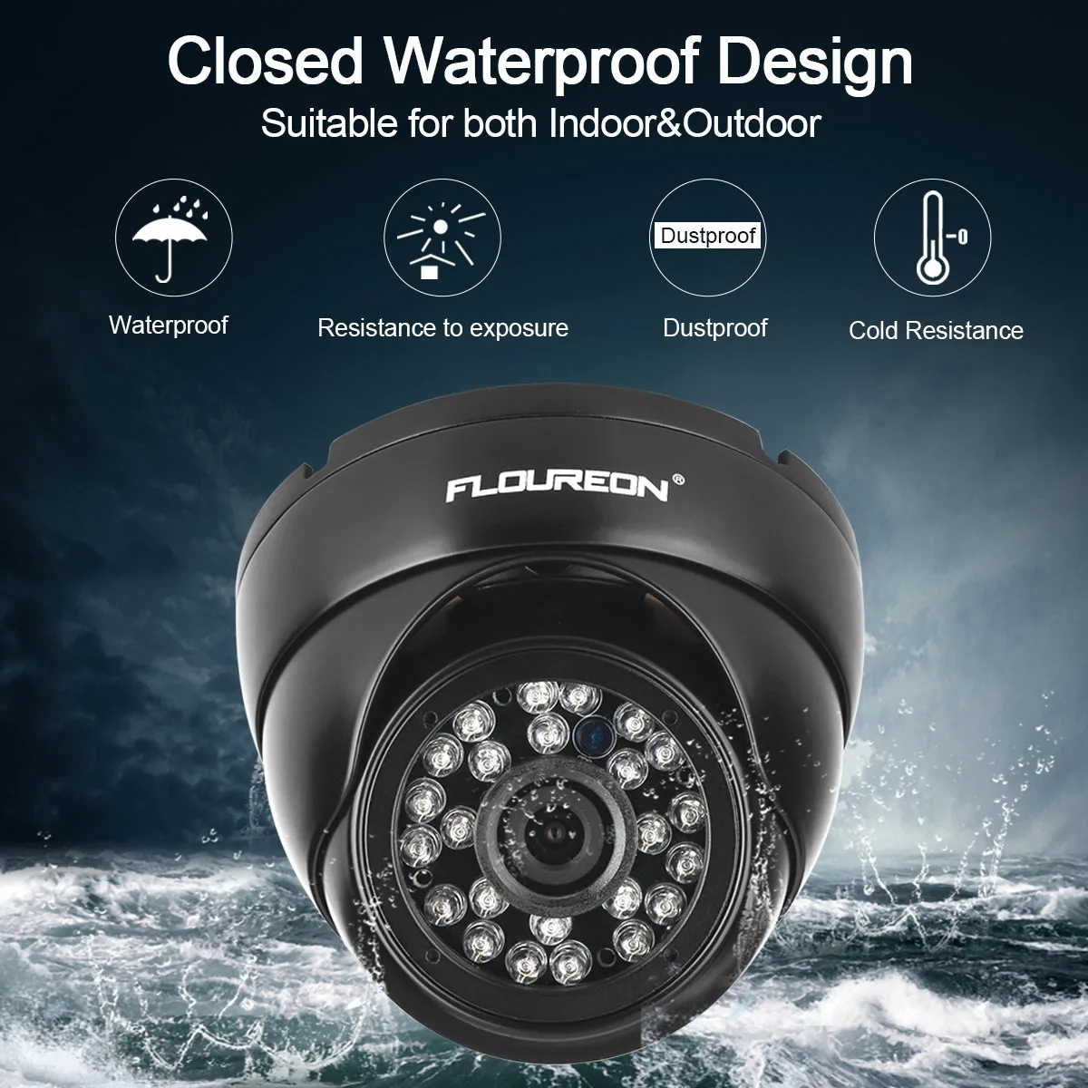 FLOUREON 1080P камера 2.0MP 3000TVL CCTV AHD аналоговая камера PAL водонепроницаемая купольная камера видеонаблюдения DVR камера ночного видения