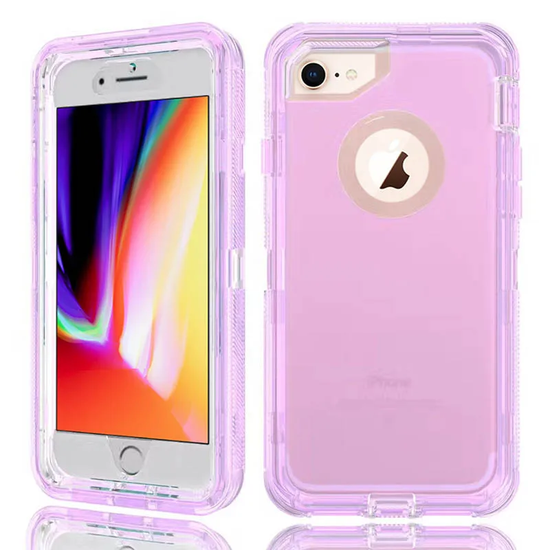 Прозрачный чехол 3 в 1 с роботом для iPhone 11 XR XS 8 7 Plus 360 полная защита ударопрочный