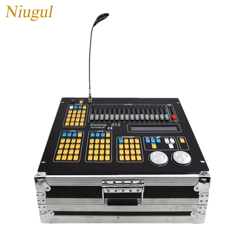 

DJ DMX Controller Sunny 512 Console DMX512 LED Par Beam Moving Head Stage Lighting Controller With Flight Case