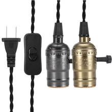 Штуцер E27 E26 Свет Лампы основание держателя лампы свет разъем кабель Шнур штепсельная вилка американского стандарта 110 V Ламподержатель дом, офис, бар