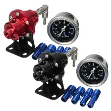 Красный/черный алюминиевый авто 160 PSI Регулируемый 1:1 регулятор давления топлива с кПа масляный датчик комплект