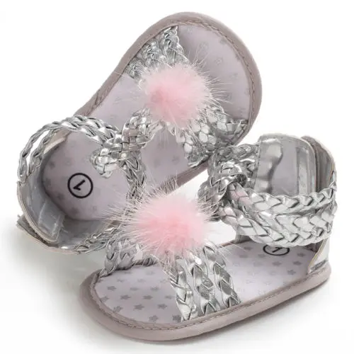 Soft Sole Sandals Toddler Summer Shoes Bow-knot Sandals Shoes Gold Sliver Pink