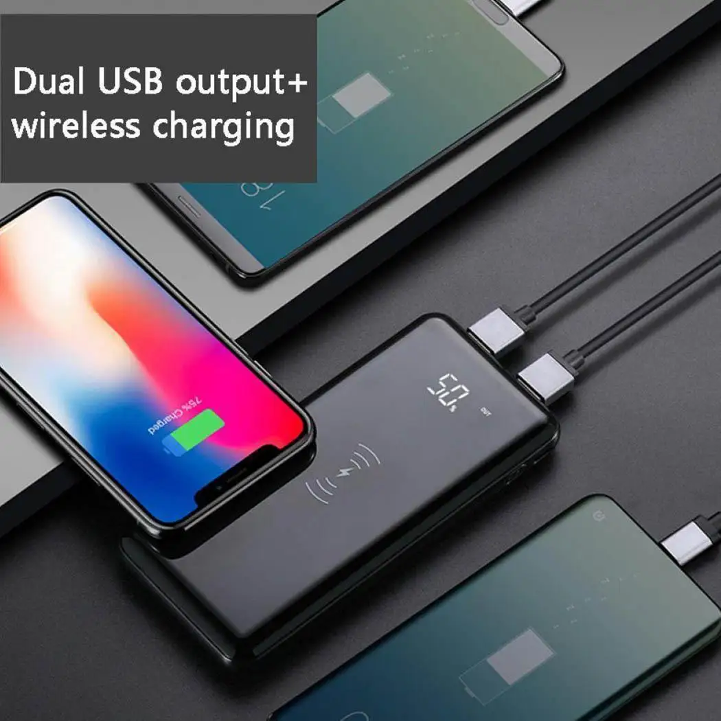 Wireless 15000mAh Power Bank Charger USB Portable Charger Powerbank Pawer Bank Power Supply External Batery Poverbank