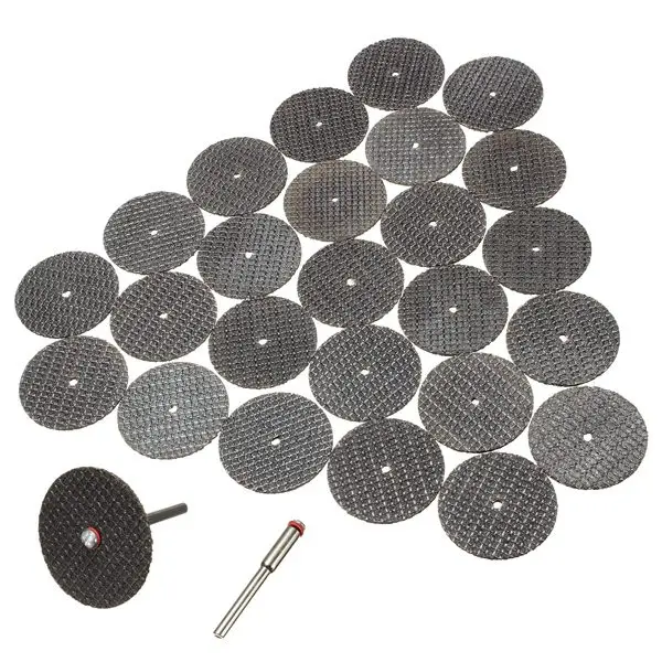 

25pcs/set Metal Cutting Disc for Dremel Grinder Rotary Tool Circular Saw Blade Wheel Cutting Sanding with 1pc Mandrel Accessory