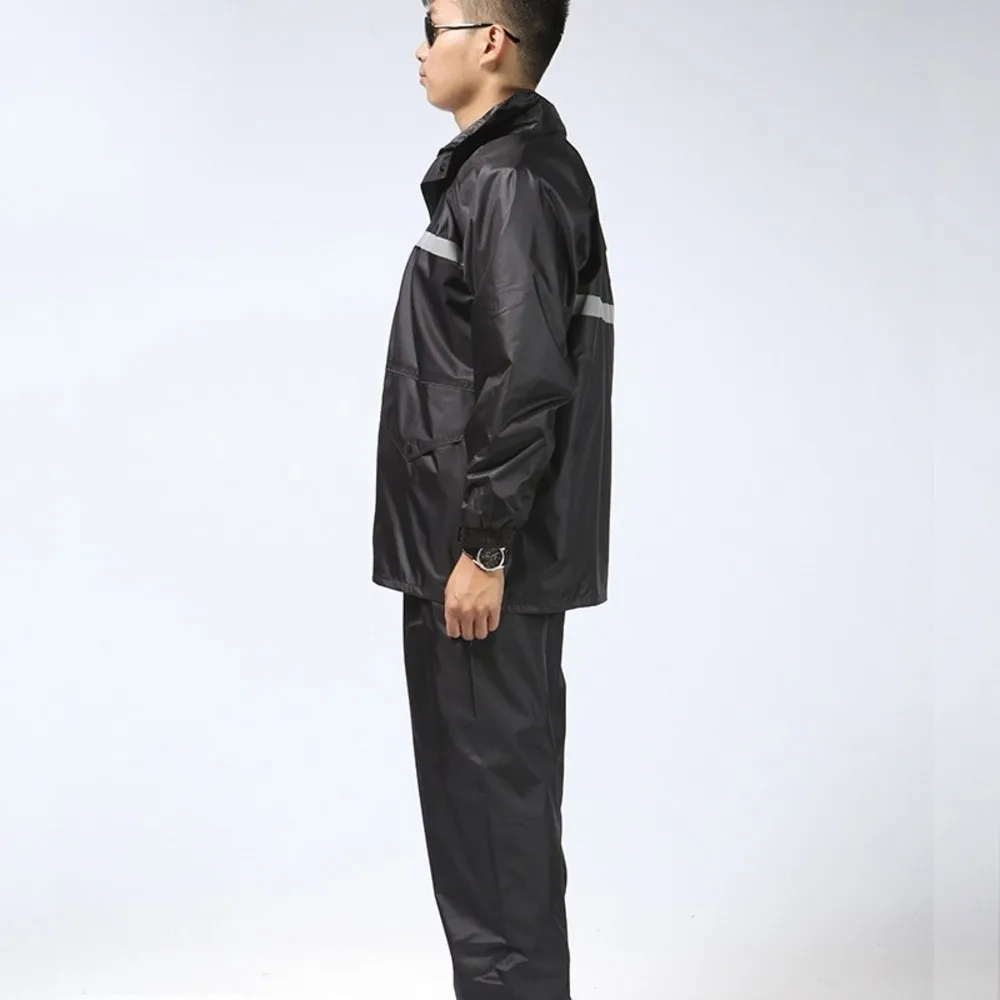 Outdoors Black On Duty Command Patrol Divided Body Suit High Road Administration Reflector Double-deck Oxford Cloth Raincoat | Дом и сад