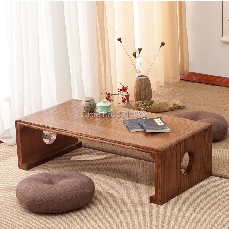 New Japanese Tea Table Rectangle 60x40x30cm Asian Antique Furniture Living Room Oriental Traditional Wooden Floor Low Side Table