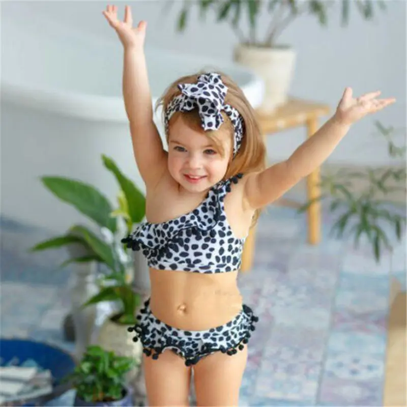 

Pudcoco High Quality Summer Swimwear Set for Toddler Kids Girls Leopard Print Fashion Beachwear Gilr Swimsuit Dropship