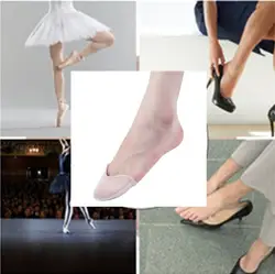 Танец защита для пальцев ног передние стопы для Для женщин Обувь на высоких каблуках боль против скольжения половина двор стелька