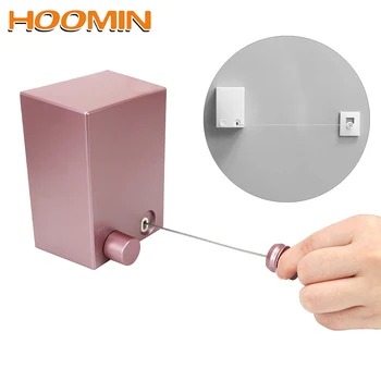 

HOOMIN Balcony Bathroom Invisible Clothesline Laundry Hanger Wall Hanger Clothes Dryer Retractable Clotheslines 5 Colors