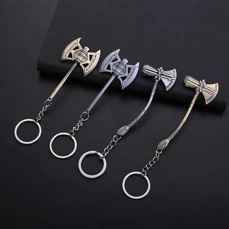 

Marvel Avengers 4 Keychain Thor Axe Hammer mjolnir Infinity War The Dark World Key Finder Bags Keyring Jewelry Accessories