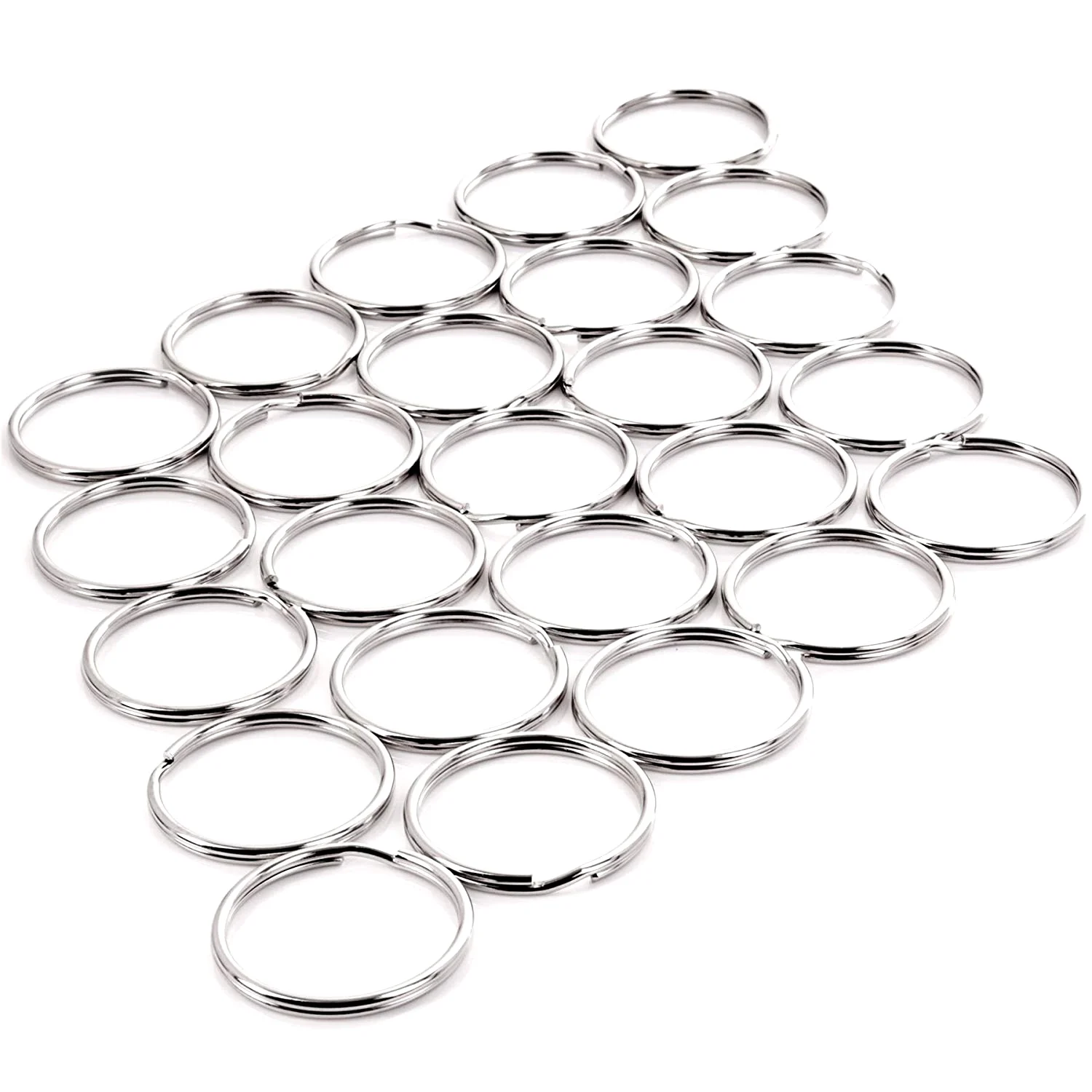 

25 Large 30Mm Split Ring Keyring Key Holder Loop Hoop