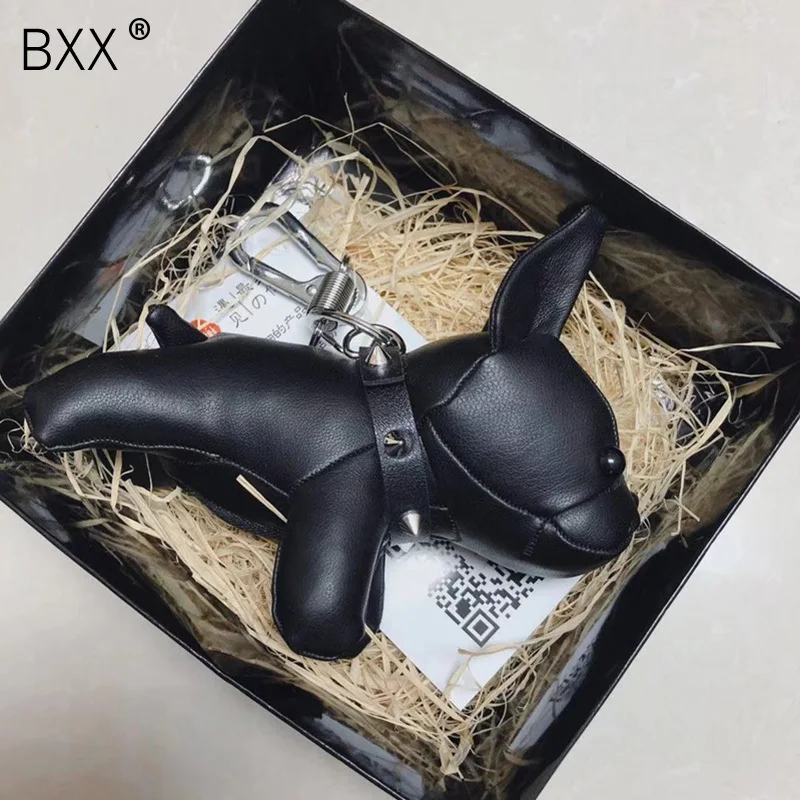 

[BXX] 2019 New Black Creative Leather Dog Law Bucket Pendant Car Keychain Cute Couple Gift Backpack Hanging Ornaments LM820
