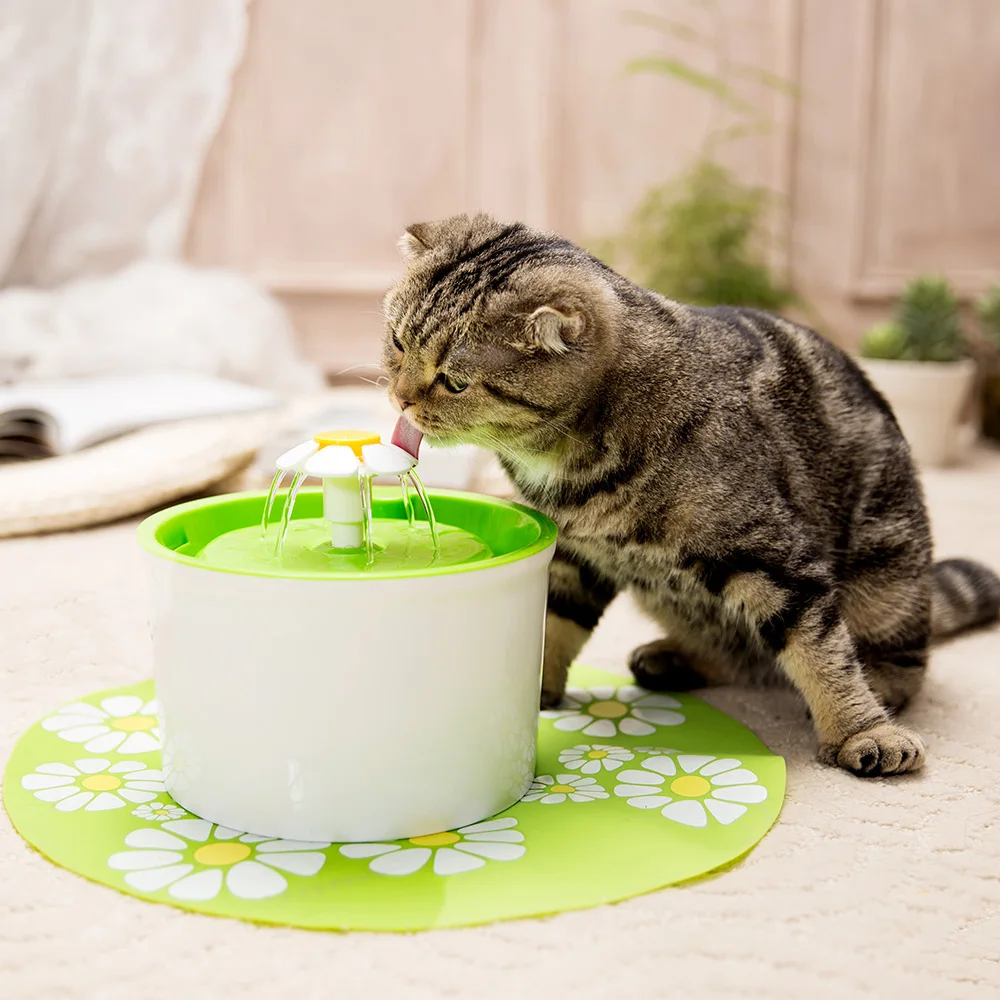 1.6L Automatic Dog Cat Water Fountain with Mat Electric Pet Bowl Water Fountain Drinking
