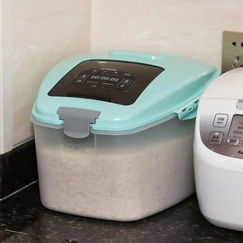 

AUGKUN 1PC 5.5KG 11KG Plastic Sealed Rice Dried Food Cereal Dispenser Container Household Rice Storage Box Rice Cooker Shape