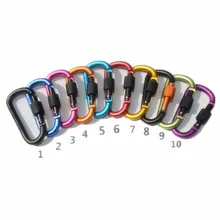 10 шт. высокое качество Bold 8 см 24 г Блокировка D стиль альпинизма пряжка повесить гайки Пряжка из алюминиевого сплава цвет случайный