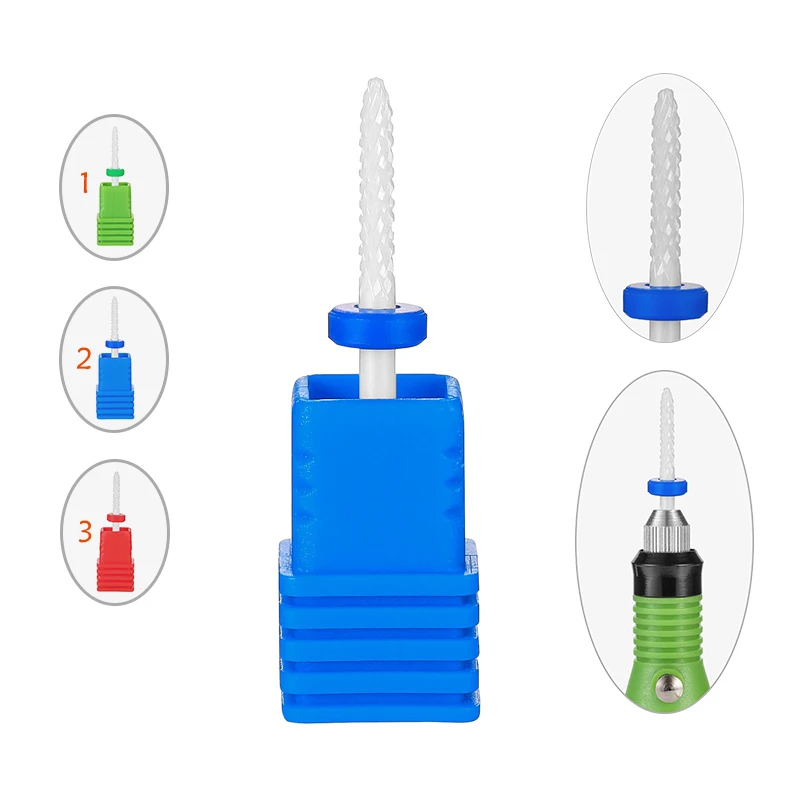 

Meisha 1Pcs White Ceramic Nail Drill Bits Milling Cutter for Electric Drill Manicure Machine Accessory Nail File Art Tool HF0010