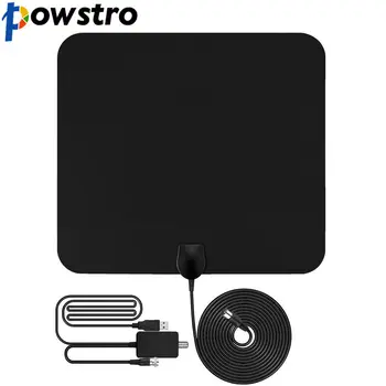 

Flat HD TV Amplified Digital Indoor Antenna High Gain HDTV 50 Miles Range ATSC DVB ISDB with Detachable Signal Amplifier