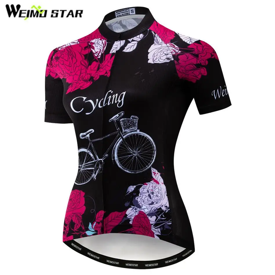 Weimostar Bike Team Cycling Jersey Shirt Summer Women Short Sleeve