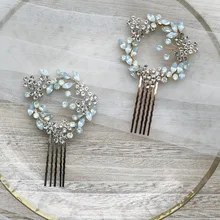 Кристалл Опал головной убор для невесты золото серебро свадебные зажимы для волос гребень шпилька невесты головной убор женские свадебные аксессуары u432