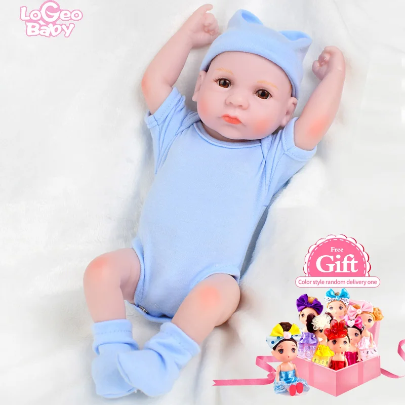 

Logeo Baby Reborn Baby Doll 10 Inch Full Vinyl Baby Dolls Mini Realistic Silicone Dolls Boy Bath Toys Child Toy Birthday Gift