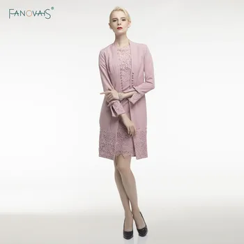 

Mauve Short Mother of the Bride Dresses 2019 Groom Mother Dress with Jacket Lace Evening Party Wear Vestido de Fiesta IMD7
