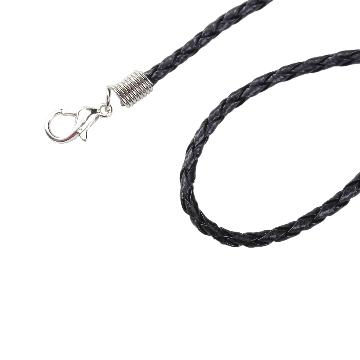 

20PCs Black Leatheroid Necklaces Weave Strings 17inch (B05371)