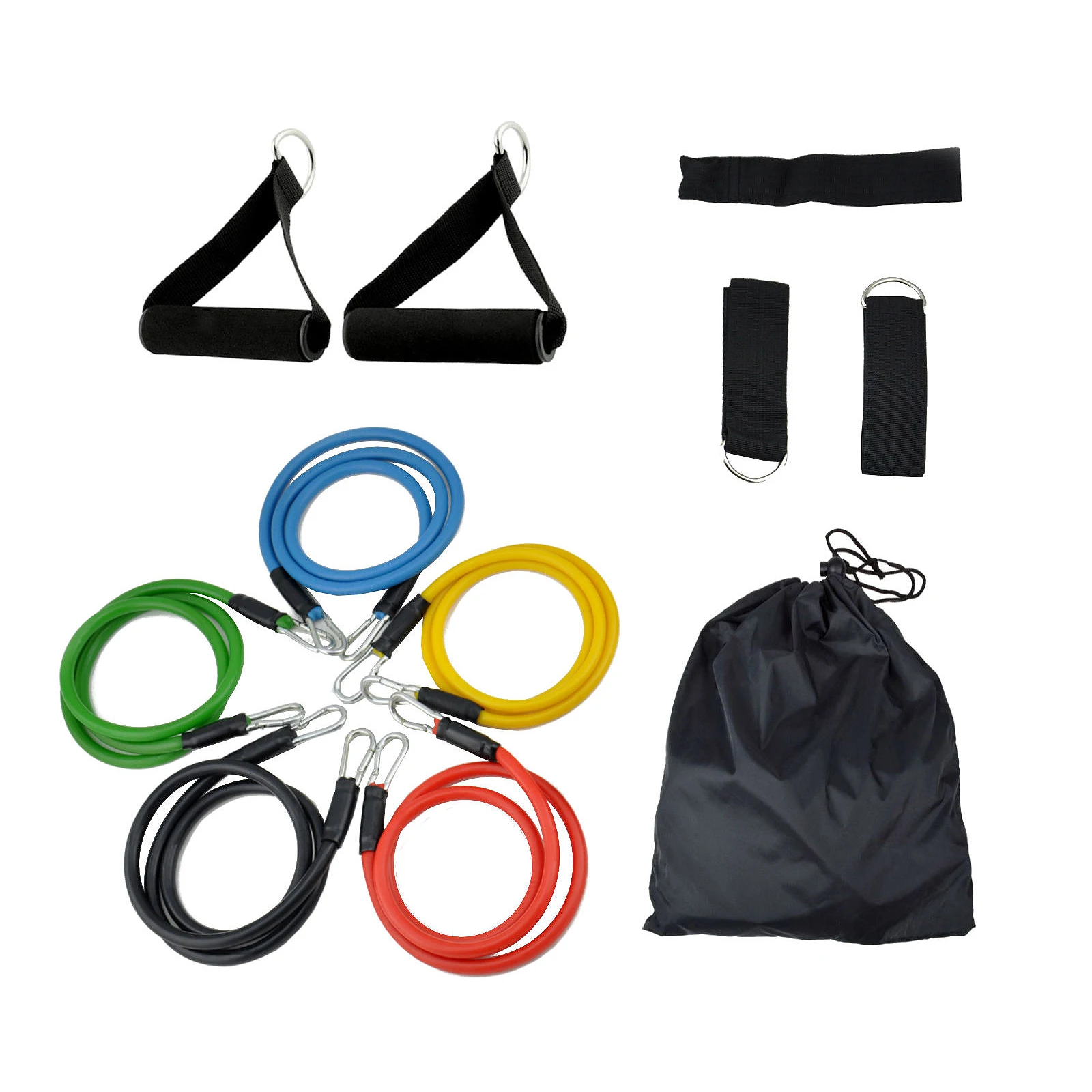 

RESISTANCE BANDS Set For Yoga Abs Pilates Fitness Exercise Workout 11 Pieces
