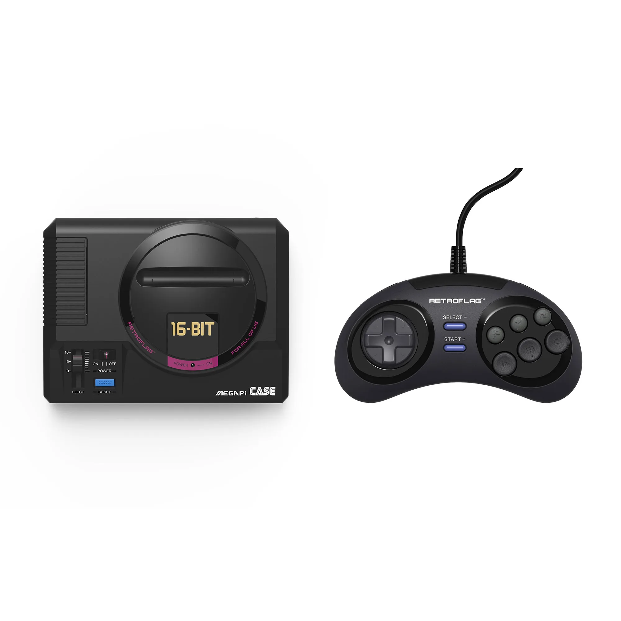 

16 Bit Retroflag MEGAPICASE Raspberry Pi MD Retro Games Case Video Consoles with USB wired Gamepad Controller