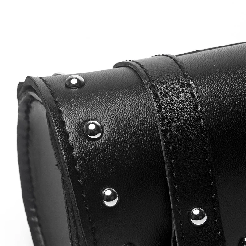 1 шт. 20*10*9 см, черного цвета в байкерском стиле из искусственной кожи сумка для инструментов, багаж сума бочка прокатного валка хранения подходит для Хар-лей