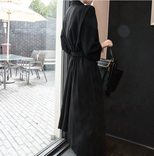 LANMREM Spring New Fashion Korea 2019 New Fashion Notched Three Quarter Sleeve Irregular Hem Mid-calf Dress Woman FA14001 LANMREM Spring New Fashion Korea 2019 New Fashion Notched Three Quarter Sleeve Irregular Hem Mid-calf Dress Woman FA14001
